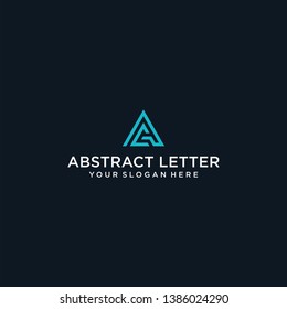 Stylish And Triangular Shaped AC Initial Logo