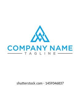 stylish and triangular shaped AW MEDIA initial logo