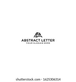 stylish and triangular shaped IA initial logo