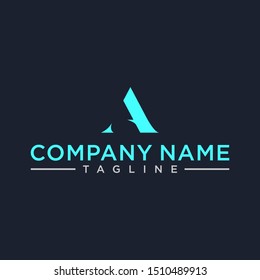 stylish and triangular shaped A initial logo