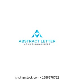 stylish and triangular shaped AM initial logo