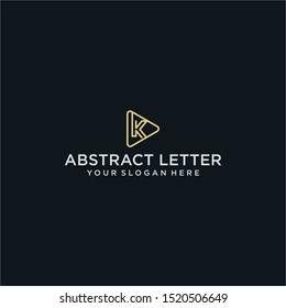 stylish and triangular shaped K play initial logo