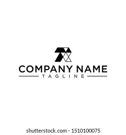 stylish and triangular shaped TR or R initial logo