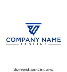 stylish and triangular shaped TV MEDIA initial logo