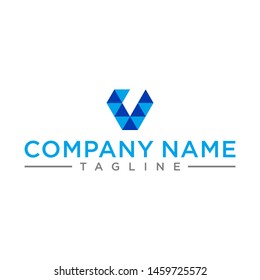 stylish and triangular shaped VC MEDIA initial logo