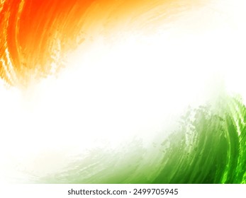 Stylish Tricolor Indian flag theme watercolor brush stroke design for Independence day vector