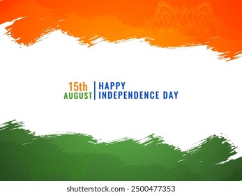 Diseño elegante del trazo del pincel de la acuarela del tema de la bandera india tricolor para el Vector del día de la independencia