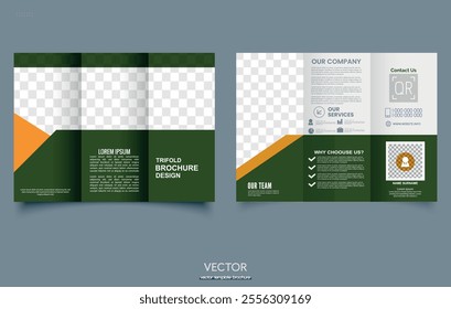 Stylish tri-fold brochure template featuring modern design elements for marketing. Perfect for any business.