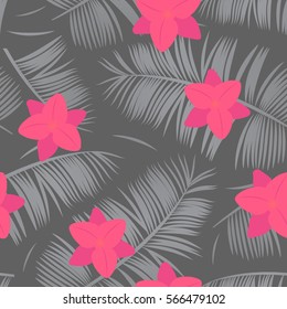 Stylish tropical seamless pattern.Vector exotic endless background.Eps 10