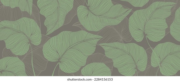 Stylish tropical vector background with green palm leaves for decor, covers, wallpapers, cards and presentations