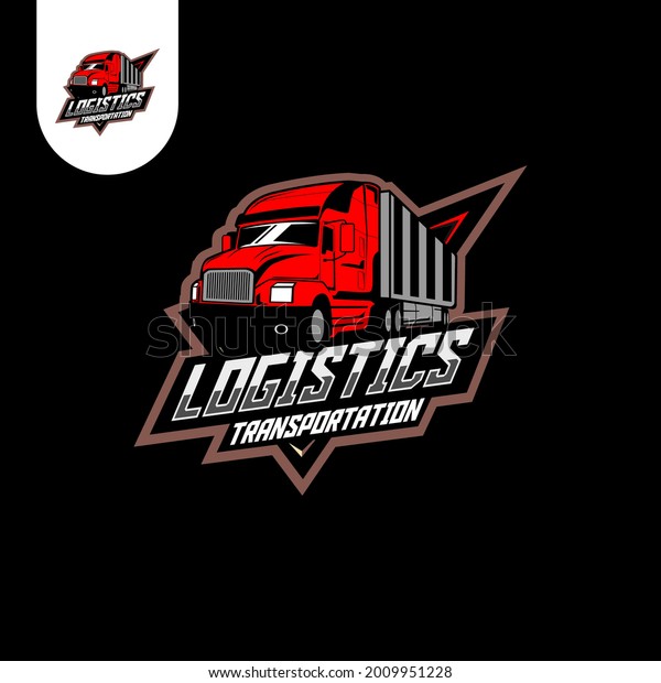 Stylish truck logo design with\
sports concept vehicle icons silhouette . Vector\
illustration.