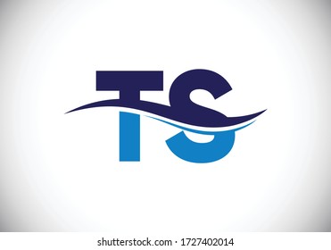Stylish TS Logo Design with Wave Accent A Modern Branding Solution For Your Company