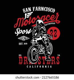 stylish t-shirt and apparel abstract design for motorcycle  . Vector print, typography, poster. Global swatches