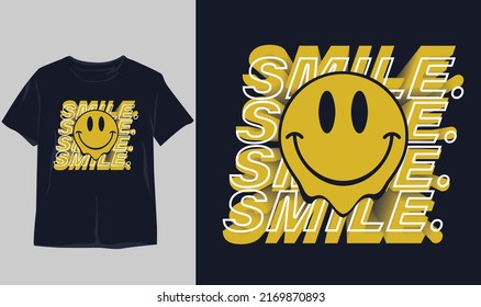 stylish t-shirt and apparel abstract design for smile text and symbol . Vector print, typography, poster. Global swatches, symbol vector t-shirt
