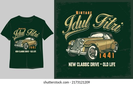 stylish t-shirt and apparel abstract design for cars . Vector print, typography, poster. Global swatches, vintage, symbol, classic car
