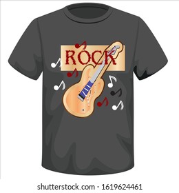 Stylish t-shirt and apparel trendy design with rock typography, print, vector illustration. Global swatches.
