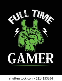 Stylish t-shirt and apparel trendy design with glitchy gamepad, typography, print, vector illustration. Global swatches. game, gamer, graphic, shirt, controller, design,
