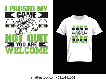 Stylish t-shirt and apparel trendy design with a glitchy gamepad, typography, print, vector illustration. Global swatches. Vector joysticks gamepad illustration with slogan text, for t-shirt prints