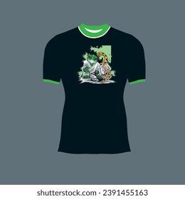 stylish t-shirt and apparel trendy design with print and vector illustration. Global swatches.