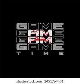 Stylish t-shirt and apparel trendy design with it's game time, typography, print, vector illustration. Global swatches