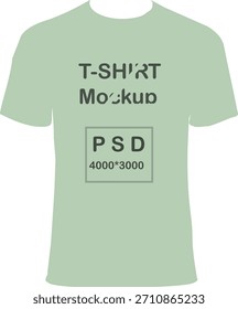 Design de t-shirt elegante com bela maquete de texto na cor verde.
