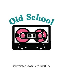A stylish t-shirt design featuring a retro cassette tape with clean vector typography. Perfect for t-shirt printing, apparel design, and print-on-demand services.