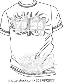 Stylish T-shirt Design with Ornamental Accents