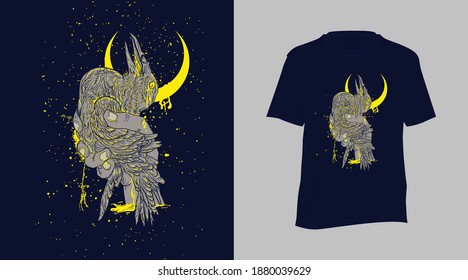 Stylish t-shirts and trendy clothing designs with bird catch illustrations