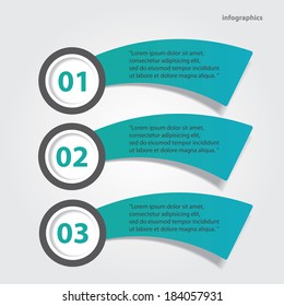 stylish turquoise progress paper banners / can be used for infographics / numbered banners / horizontal cutout lines / graphic or website layout vector