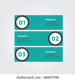 stylish turquoise progress paper banners / can be used for infographics / numbered banners / horizontal cutout lines / graphic or website layout vector
