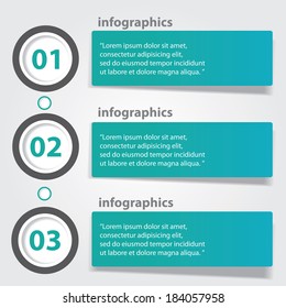 stylish turquoise progress paper banners / can be used for infographics / numbered banners / horizontal cutout lines / graphic or website layout vector