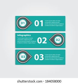 stylish turquoise progress paper banners / can be used for infographics / numbered banners / horizontal cutout lines / graphic or website layout vector