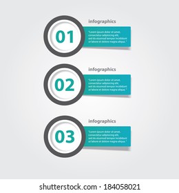 stylish turquoise progress paper banners / can be used for infographics / numbered banners / horizontal cutout lines / graphic or website layout vector