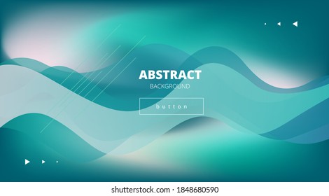 
stylish turquoise vector template with wavy lines