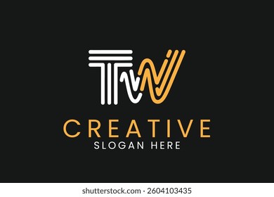 Stylish TW logo design perfect for branding needs. Minimalist abstract style. Vector. initial letter