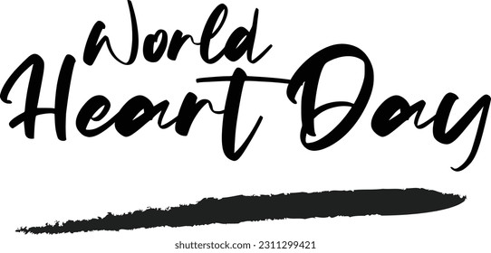 Stylish Typescript Text Lettering Phrase World Heart Day