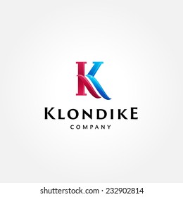 Stylish typographic logo template | Letter K Symbol | shiny icon template | corporate identity