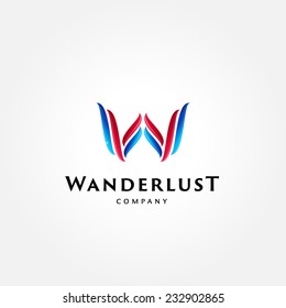 Stylish typographic logo template | Letter W Symbol | shiny icon template | corporate identity