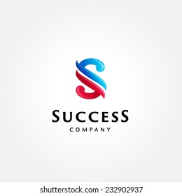 Stylish typographic logo template | Letter S Symbol | shiny icon template | corporate identity