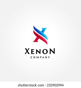 Stylish typographic logo template | Letter X Symbol | shiny icon template | corporate identity