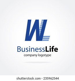 Stylish typographic logo template | Letters W and L Symbols | icon template | corporate identity