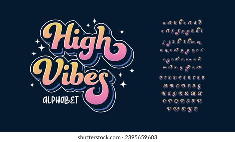 Stylish typography composite alphabet. Easy use design font. Vector display letters suitable for poster headlines, magazines, food shops, snacks, appealing to children and teenagers.