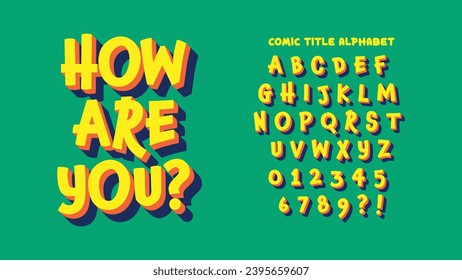 Stylish typography composite alphabet. Easy use design font. Vector display letters suitable for poster headlines, magazines, food shops, snacks, appealing to children and teenagers.