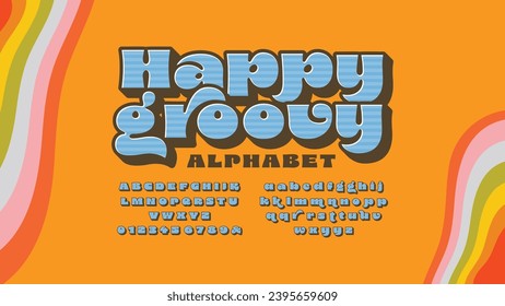 Stylish typography composite alphabet. Easy use design font. Vector display letters suitable for poster headlines, magazines, food shops, snacks, appealing to children and teenagers.