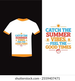 Stylish typography  Summer T-Shirt Design with Catchy Slogan