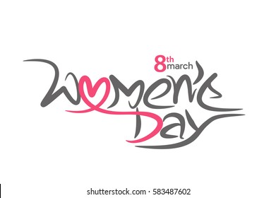 Stylish typography text happy women's day. vector illustration