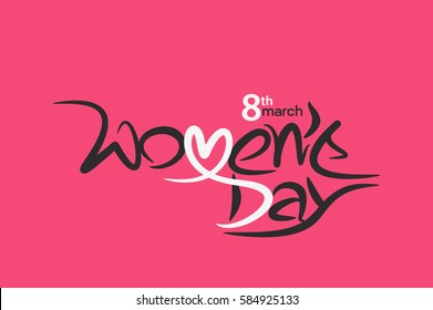 Stylish typography text happy women's day. vector illustration