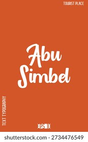 Design de vetor de tipografia elegante - Tourist Place Lettering Art - Abu Simbel Egito