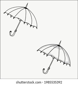 Stylish Umbrella Art In Vector Form