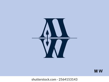 stylish, unique logo creatively combining the letters M and W for a distinctive design